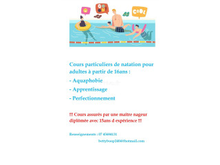 Cours particuliers natation